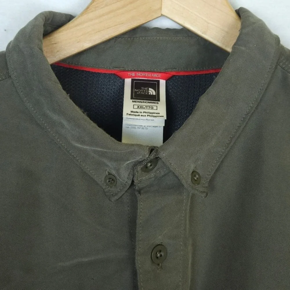 The North Face Tekware Shirt Mens XXL Olive Green‎ Hiking Modal Blend Roll Tab
